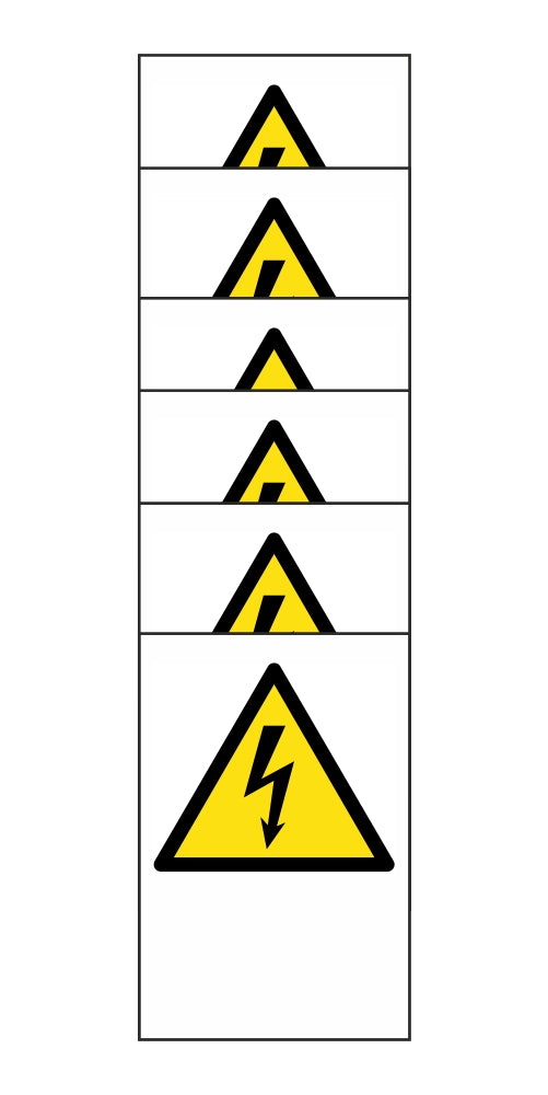 KIT DI 6 ADESIVI RETTANGOLARI - ALTA TENSIONE CON SPAZIO SCRIVIBILE - Pittogramma ISO 7010 Con Stampa Diretta U.V. (IDEALE ANCHE PER ESTERNO)
