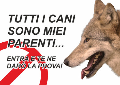 GLOBAL CARTELLO SEGNALETICO - ATTENTI AL CANE LUPO CECO SLOVACCO - Adesivo Extra Resistente, Pannello in Forex, Pannello In Alluminio