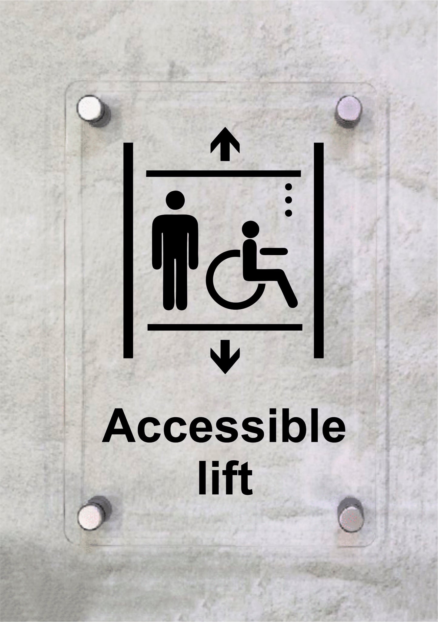 ACCESSIBLE LIFT - CARTELLO SEGNALETICO ISO 7010 in Adesivo Resistente, Pannello in Forex, Pannello In Alluminio o in Plexiglas