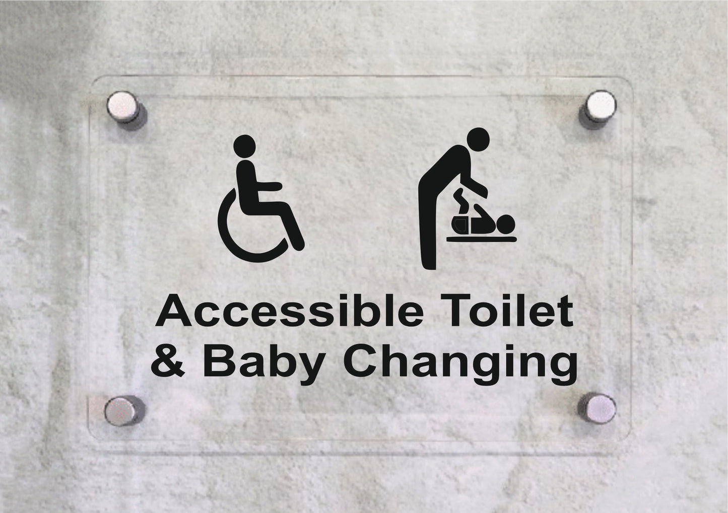 Accessible ToiletBaby Changing - CARTELLO SEGNALETICO ISO 7010 in Adesivo Resistente, Pannello in Forex, Pannello In Alluminio o in Plexiglas