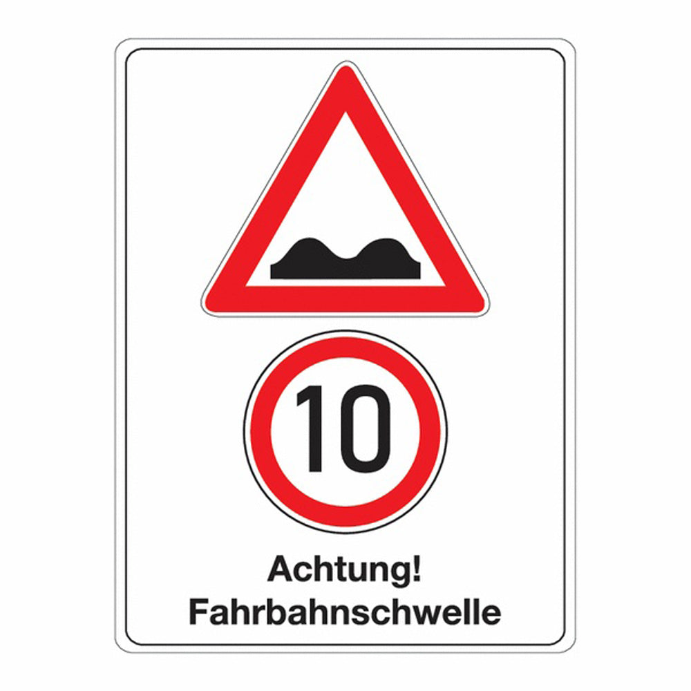 GLOBAL CARTELLO SEGNALETICO - Achtung Fahrbahnschwelle -  Adesivo Extra Resistente, Pannello in Forex, Pannello In Alluminio