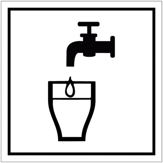 GLOBAL CARTELLO SEGNALETICO QUADRATO - Acqua potabile - Adesivo Extra Resistente, Pannello in Forex, Pannello In Alluminio