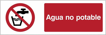 GLOBAL CARTELLO SEGNALETICO UNI - Agua no potable - Adesivo Extra Resistente, Pannello in Forex, Pannello In Alluminio