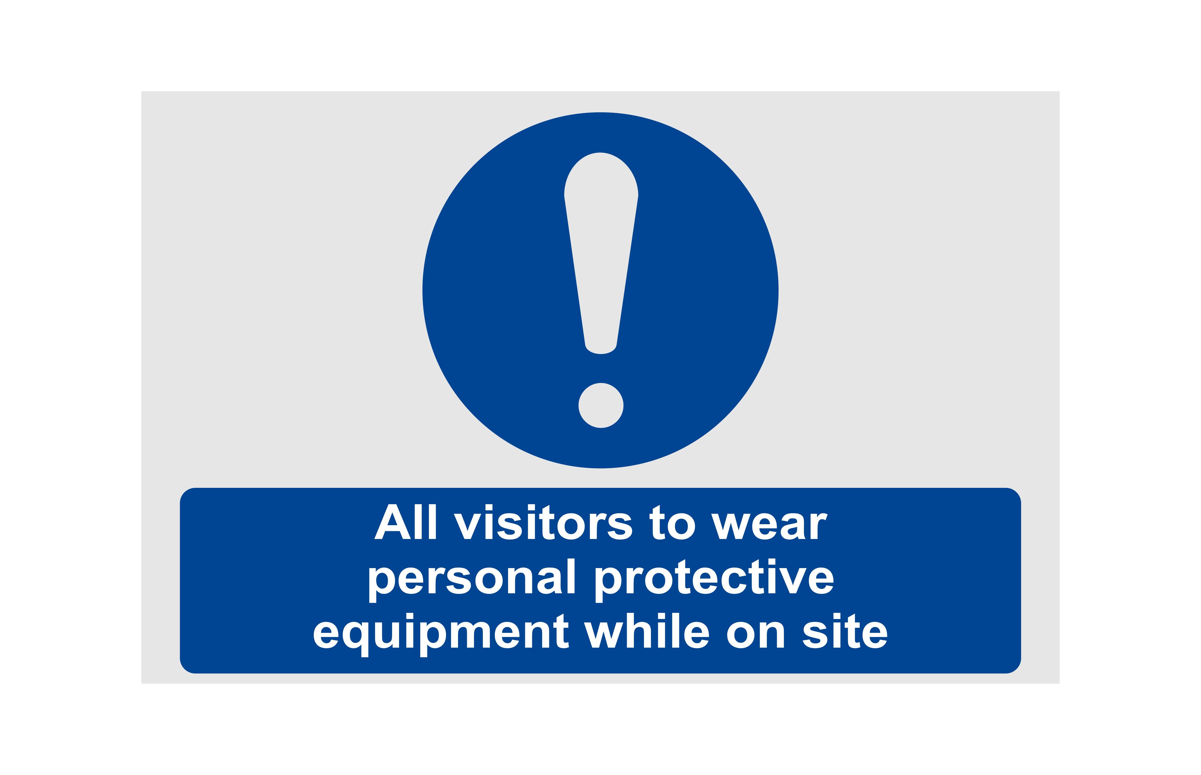 Cartello Obbligo DPI 'Personal Protective Equipment Must Be Worn At All Times' - Plastica Rigida 1mm, 150x200 Mm, Norma EN ISO 7010