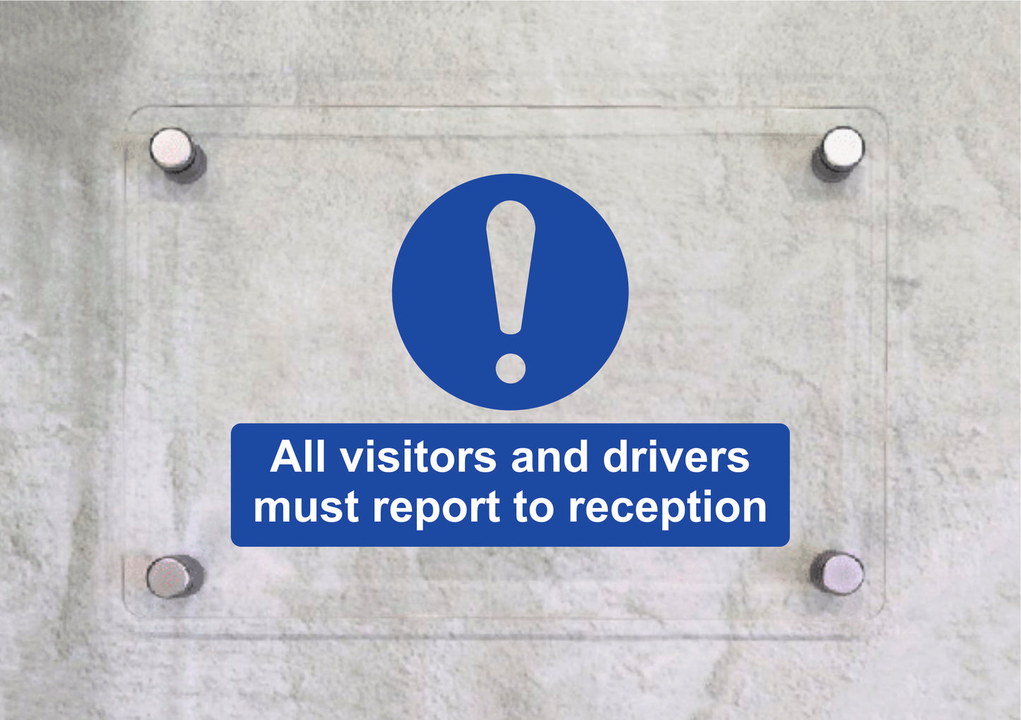 All Visitors & Drivers - CARTELLO SEGNALETICO ISO 7010 in Adesivo Resistente, Pannello in Forex, Pannello In Alluminio o in Plexiglas