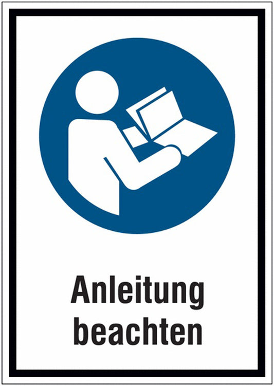 GLOBAL CARTELLO SEGNALETICO - Anleitung beachten -  Adesivo Extra Resistente, Pannello in Forex, Pannello In Alluminio