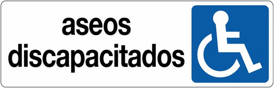GLOBAL CARTELLO SEGNALETICO UNI - Aseos discapacitados - Adesivo Extra Resistente, Pannello in Forex, Pannello In Alluminio