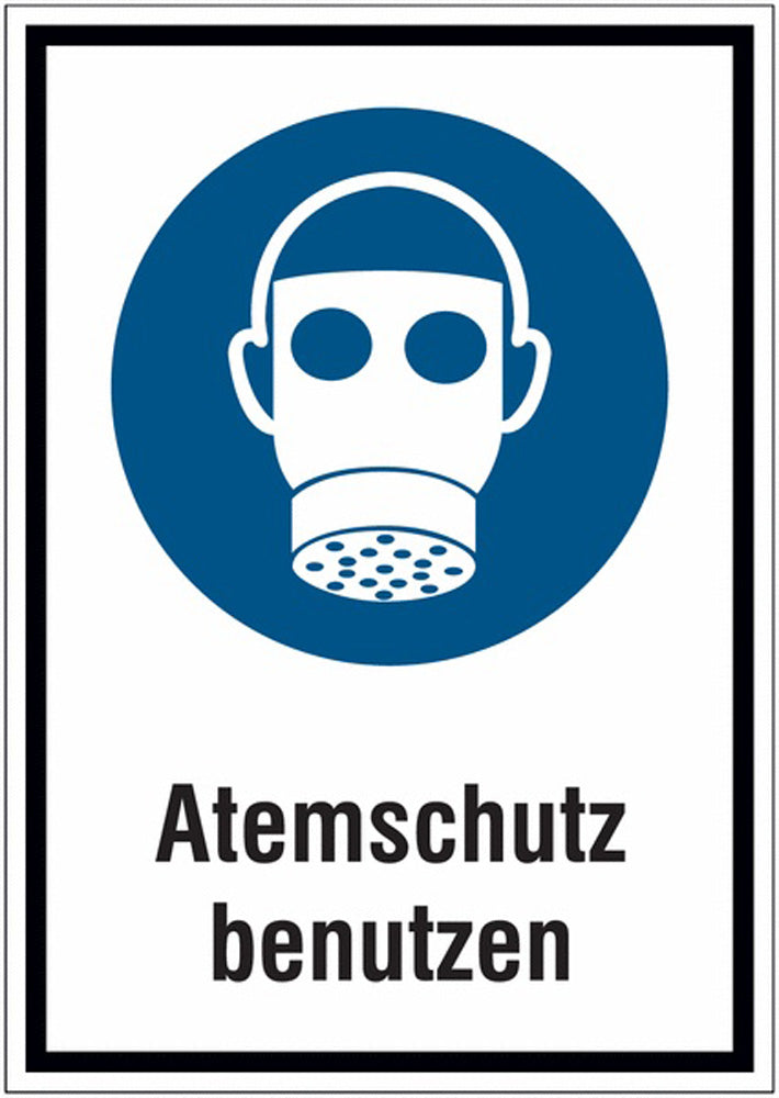 GLOBAL CARTELLO SEGNALETICO - Atemschutz benutzen -  Adesivo Extra Resistente, Pannello in Forex, Pannello In Alluminio