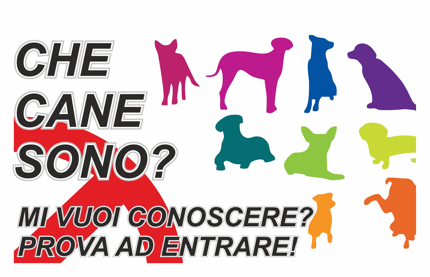 GLOBAL CARTELLO SEGNALETICO - Attenti al cane, CHE CANE SONO ENTRA E LO SCOPRIRAI - Adesivo Extra Resistente, Pannello in Forex, Pannello In Alluminio