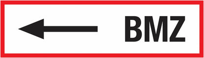 GLOBAL CARTELLO SEGNALETICO UNI - BMZ Pfeil links - Adesivo Extra Resistente, Pannello in Forex, Pannello In Alluminio