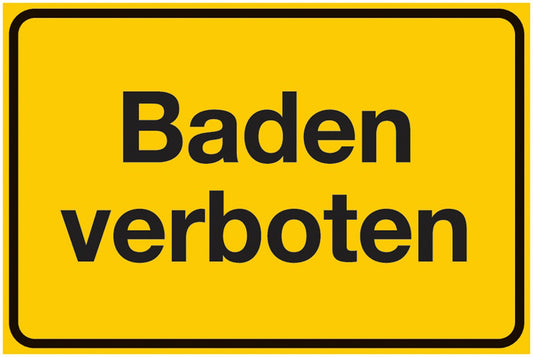 GLOBAL CARTELLO SEGNALETICO - Baden verboten -  Adesivo Extra Resistente, Pannello in Forex, Pannello In Alluminio