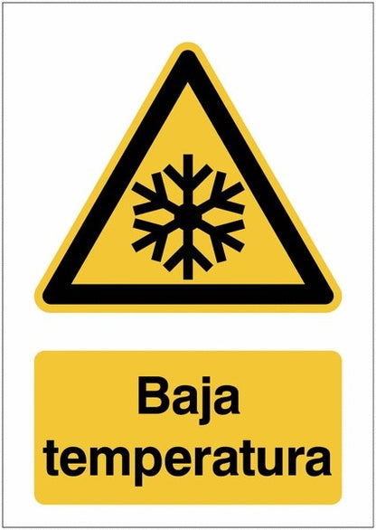 GLOBAL CARTELLO SEGNALETICO - Bajas temperaturas - Adesivo Extra Resistente, Pannello in Forex, Pannello In Alluminio