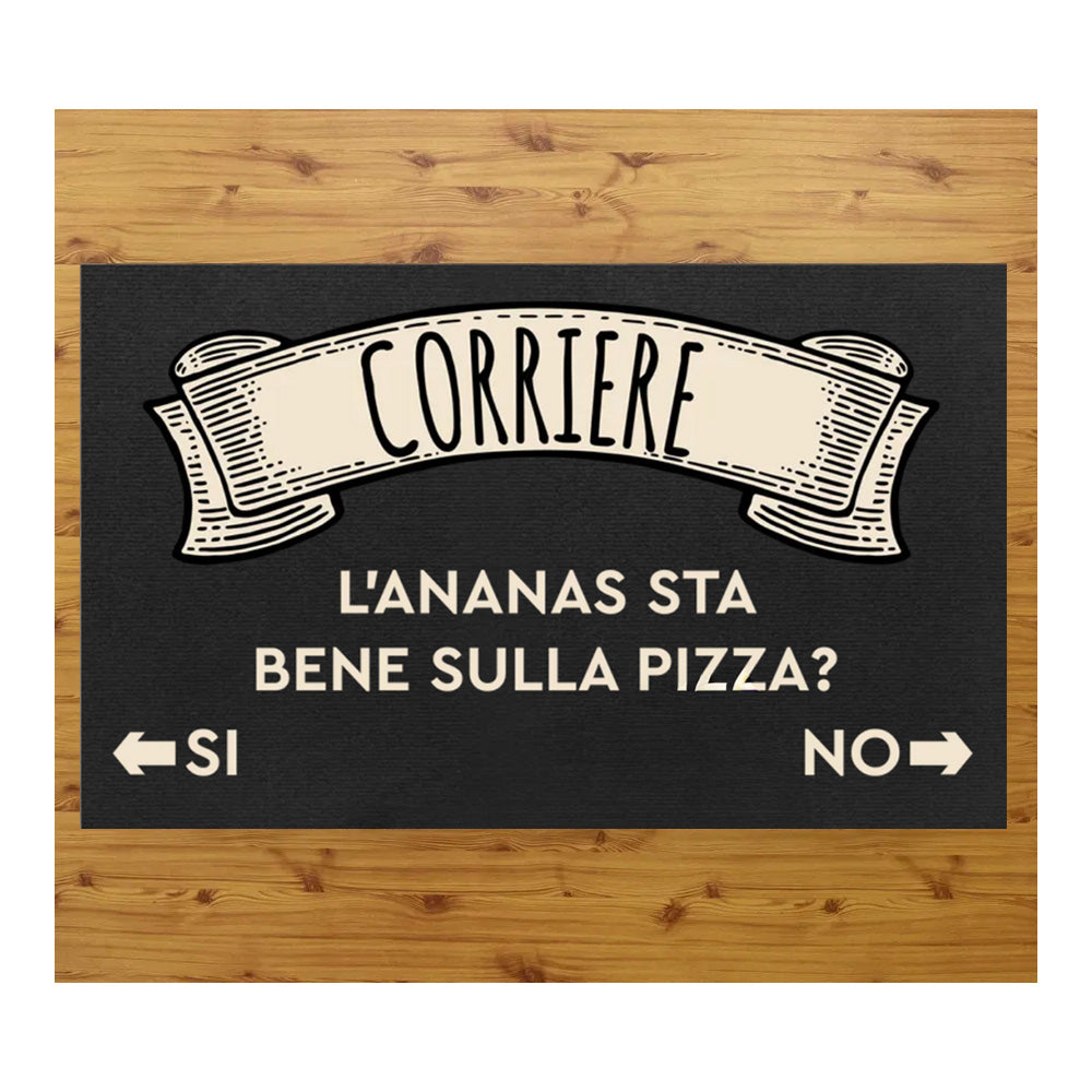 Tappeto zerbino personalizzato - ANANAS SULLA PIZZA - con stampa ad alta qualità, ideale per ingressi