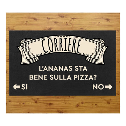 Tappeto zerbino personalizzato - ANANAS SULLA PIZZA - con stampa ad alta qualità, ideale per ingressi