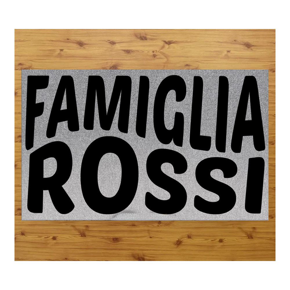 Tappeto zerbino personalizzato - IL NOME DELLA NOSTRA FAMIGLIA - con stampa ad alta qualità, ideale per ingressi