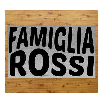 Tappeto zerbino personalizzato - IL NOME DELLA NOSTRA FAMIGLIA - con stampa ad alta qualità, ideale per ingressi
