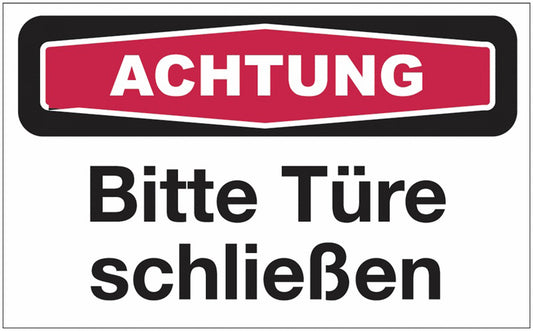 GLOBAL CARTELLO SEGNALETICO - Bitte Türe schließen! -  Adesivo Extra Resistente, Pannello in Forex, Pannello In Alluminio