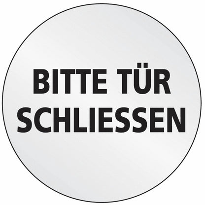 GLOBAL CARTELLO SEGNALETICO ROTONDO - Bitte Tür schließen - Adesivo Extra Resistente, Pannello in Forex, Pannello In Alluminio