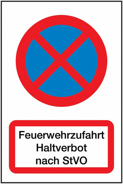 GLOBAL CARTELLO SEGNALETICO - Brandschutz-Parkverbots-Kombi -  Adesivo Extra Resistente, Pannello in Forex, Pannello In Alluminio