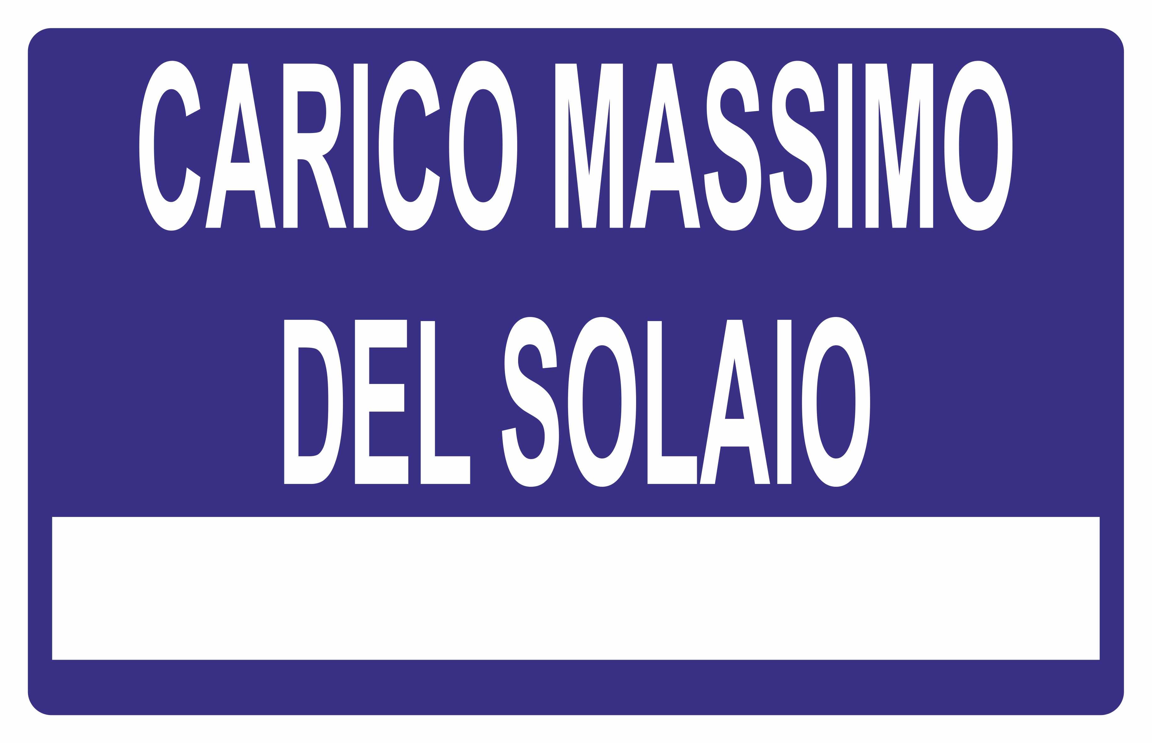 GLOBAL CARTELLO SEGNALETICO - CARICO MASSIMO DEL SOLAIO - Adesivo Extr ...