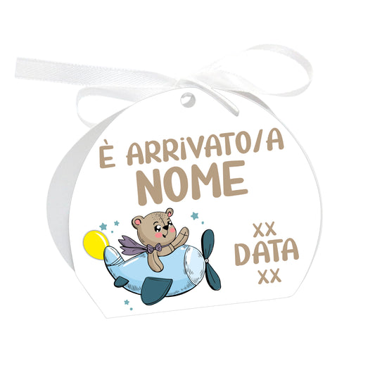GLOBAL Scatole Portaconfetti per Nascita Personalizzate - ELICOTTERO BIMBO - Scatoline Bomboniere nascita con nastrino personalizzato MADE IN ITALY