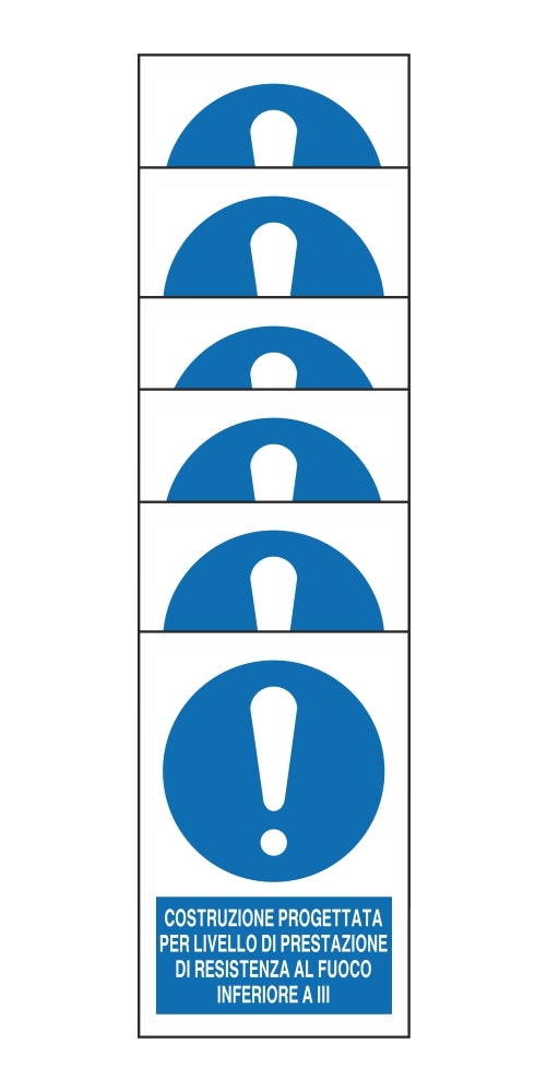 KIT DI 6 ADESIVI RETTANGOLARI - COSTRUZIONE PROGETTATA PER LIVELLO DI PRESTAZIONE DI RESISTENZA - Pittogramma ISO 7010 Con Stampa Diretta U.V. (IDEALE ANCHE PER ESTERNO)