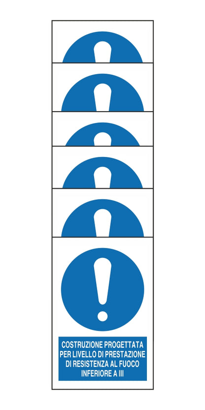 KIT DI 6 ADESIVI RETTANGOLARI - COSTRUZIONE PROGETTATA PER LIVELLO DI PRESTAZIONE DI RESISTENZA - Pittogramma ISO 7010 Con Stampa Diretta U.V. (IDEALE ANCHE PER ESTERNO)