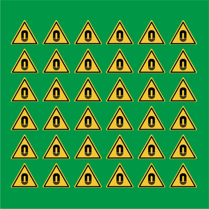 PACCO DA 6 KIT DI 6 ADESIVI TRIANGOLARI - Campo magnetico importante - Pittogramma ISO 7010 Con Stampa Diretta U.V.