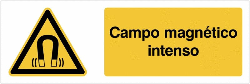 GLOBAL CARTELLO SEGNALETICO UNI - Campo magnético intenso - Adesivo Extra Resistente, Pannello in Forex, Pannello In Alluminio