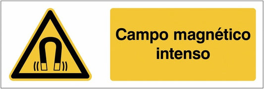 GLOBAL CARTELLO SEGNALETICO UNI - Campo magnético intenso - Adesivo Extra Resistente, Pannello in Forex, Pannello In Alluminio
