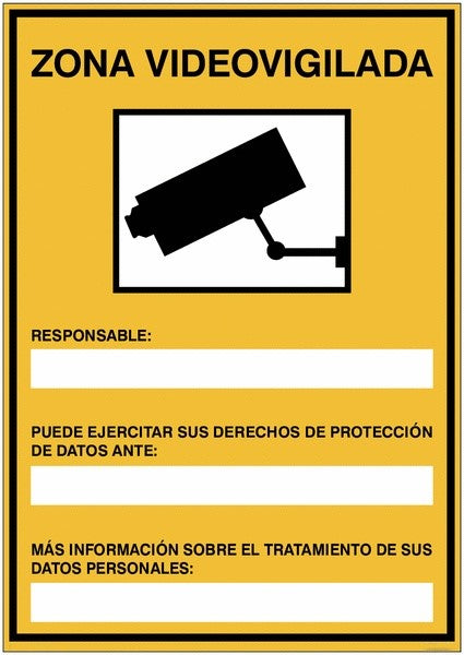 GLOBAL CARTELLO SEGNALETICO - Cartel zona videovigilada RGPD - Adesivo Extra Resistente, Pannello in Forex, Pannello In Alluminio