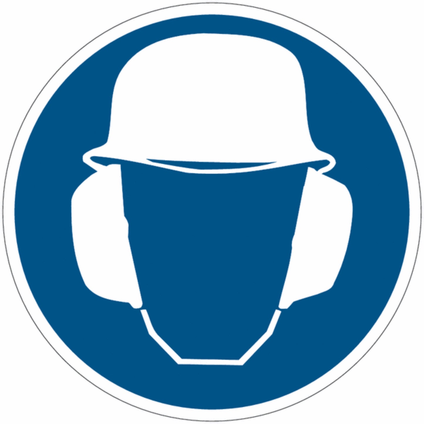 GLOBAL CARTELLO SEGNALETICO ROTONDO - Casco di protezione e cuffia antirumore obbligatori - Adesivo Extra Resistente, Pannello in Forex, Pannello In Alluminio
