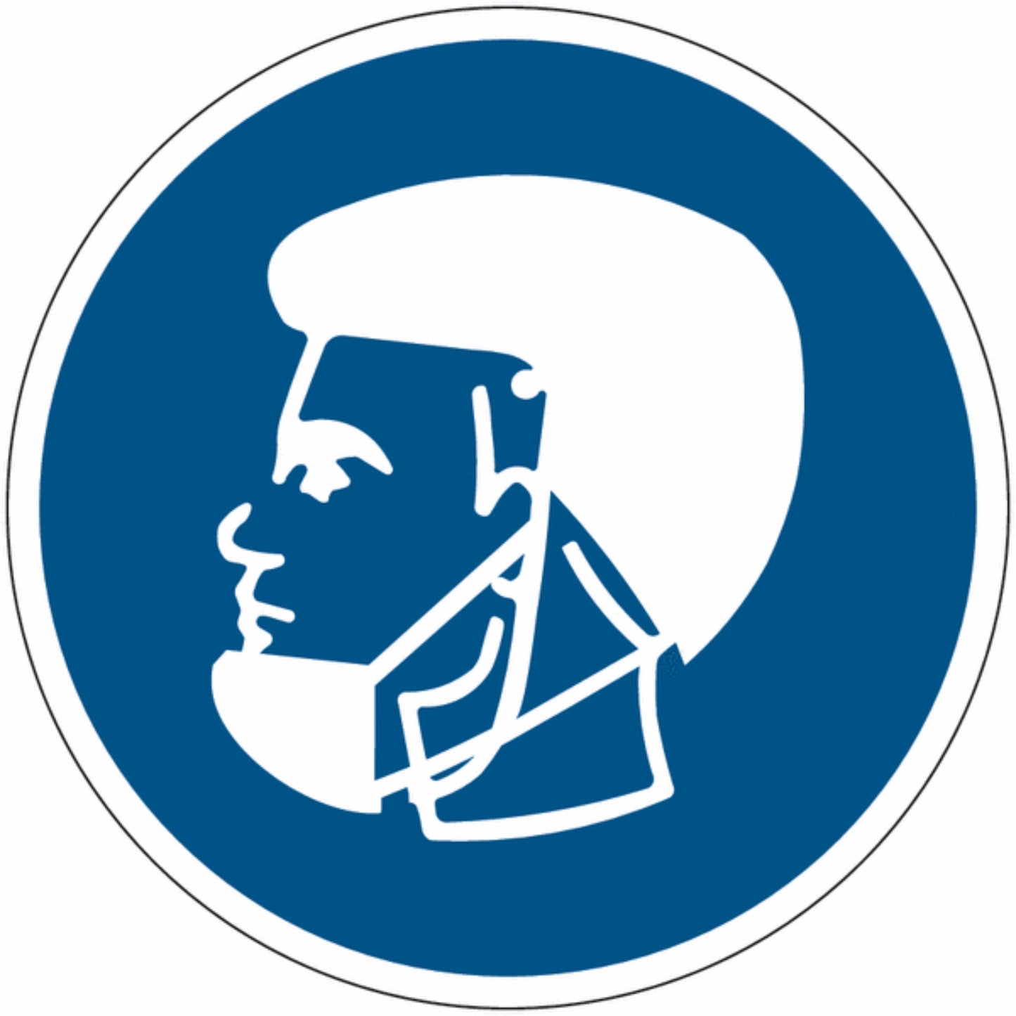 GLOBAL CARTELLO SEGNALETICO ROTONDO - Copribarba obbligatorio - Adesivo Extra Resistente, Pannello in Forex, Pannello In Alluminio