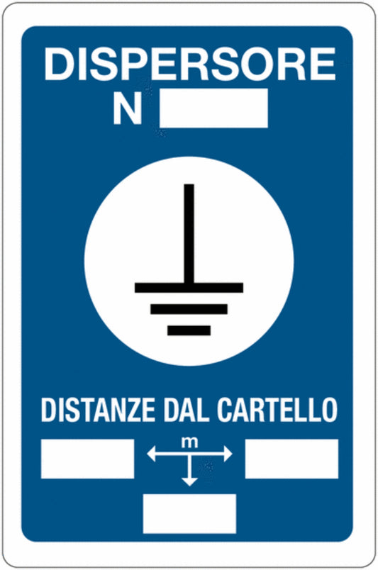 GLOBAL CARTELLO SEGNALETICO - DISPERSORE N -  Adesivo Extra Resistente, Pannello in Forex, Pannello In Alluminio