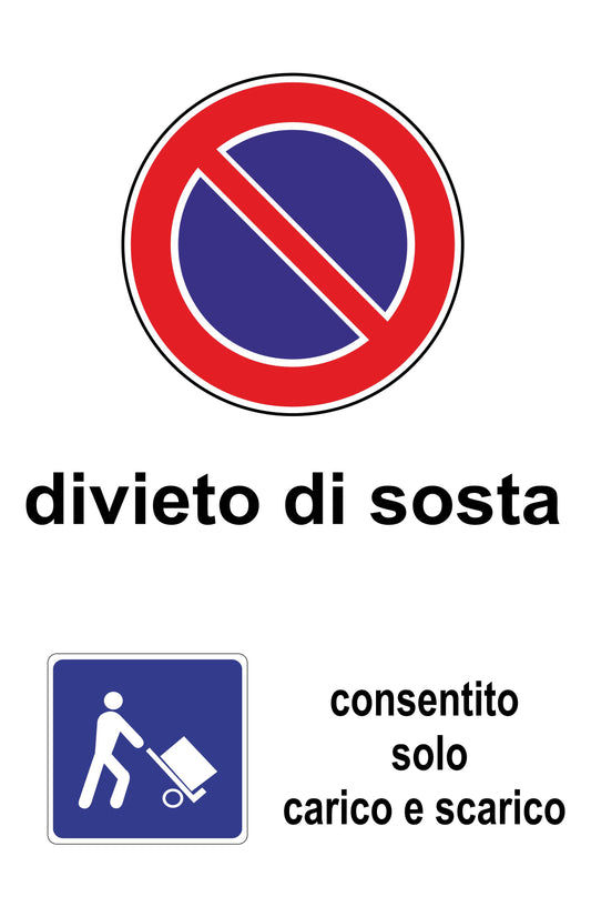 GLOBAL CARTELLO SEGNALETICO - DIVIETO DI ACCESSO CARICO E SCARICO - Adesivo Extra Resistente, Pannello in Forex, Pannello In Alluminio