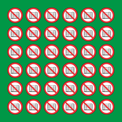 PACCO DA 6 KIT DI 6 ADESIVI ROTONDI - DIVIETO DI OSTRUIRE IL PASSAGGIO - Pittogramma ISO 7010 Con Stampa Diretta U.V.