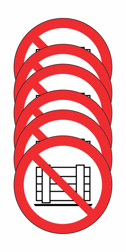GLOBAL KIT DI 6 ADESIVI ROTONDI - DIVIETO DI OSTRUIRE IL PASSAGGIO - Pittogramma ISO 7010 Con Stampa Diretta U.V. (IDEALE ANCHE PER ESTERNO)