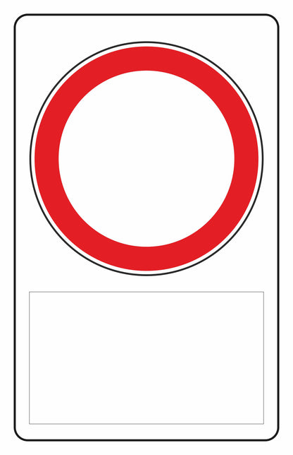 GLOBAL CARTELLO SEGNALETICO - DIVIETO DI TRANSITO CON SPAZIO - Adesivo Extra Resistente, Pannello in Forex, Pannello In Alluminio