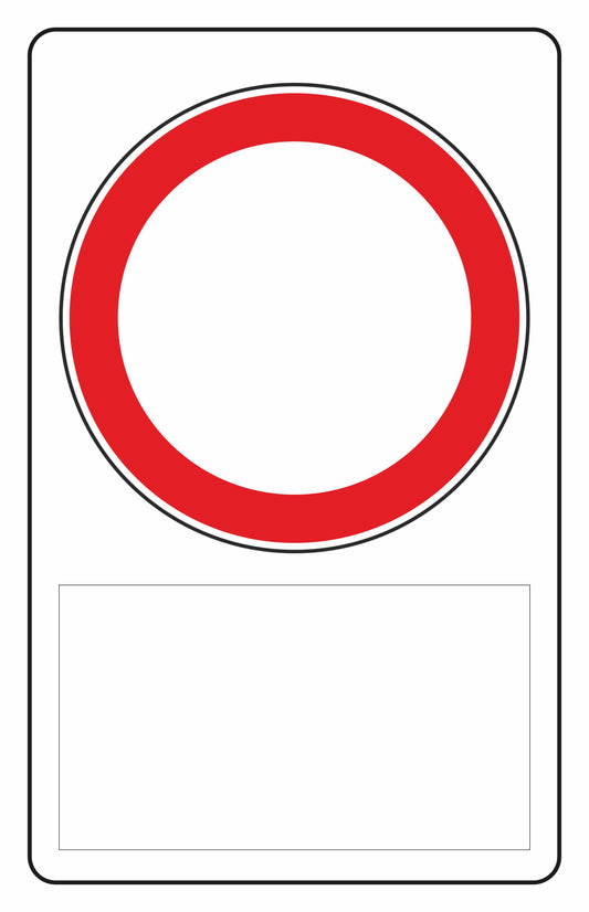 GLOBAL CARTELLO SEGNALETICO - DIVIETO DI TRANSITO CON SPAZIO - Adesivo Extra Resistente, Pannello in Forex, Pannello In Alluminio