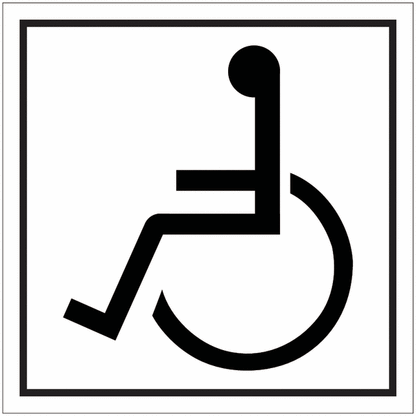 GLOBAL CARTELLO SEGNALETICO QUADRATO - Disabili - Adesivo Extra Resistente, Pannello in Forex, Pannello In Alluminio