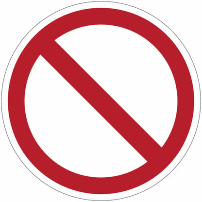 GLOBAL CARTELLO SEGNALETICO ROTONDO - Divieto generico - Adesivo Extra Resistente, Pannello in Forex, Pannello In Alluminio