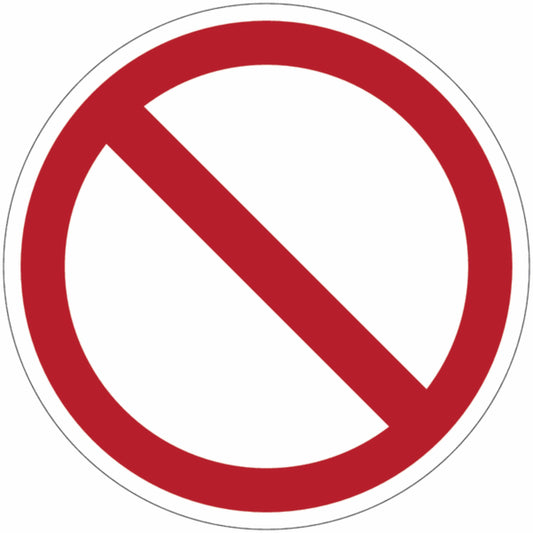 GLOBAL CARTELLO SEGNALETICO ROTONDO - Divieto generico - Adesivo Extra Resistente, Pannello in Forex, Pannello In Alluminio