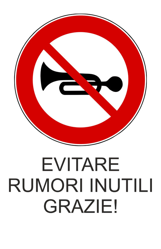 GLOBAL CARTELLO SEGNALETICO - EVITARE RUMORI INUTILI GRAZIE - Adesivo Extra Resistente, Pannello in Forex, Pannello In Alluminio