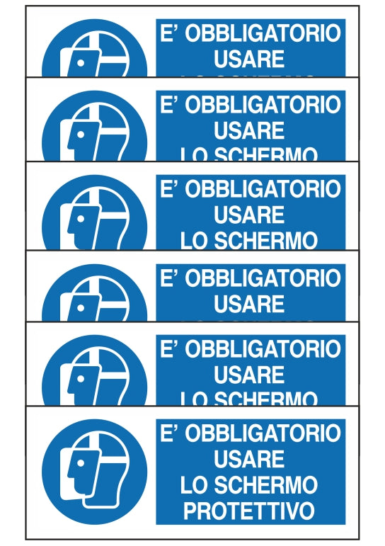 GLOBAL KIT DI 6 ADESIVI UNI - E' OBBLIGATORIO USARE LO SCHERMO PROTETTIVO - Pittogramma ISO 7010 Con Stampa Diretta U.V. (IDEALE ANCHE PER ESTERNO)