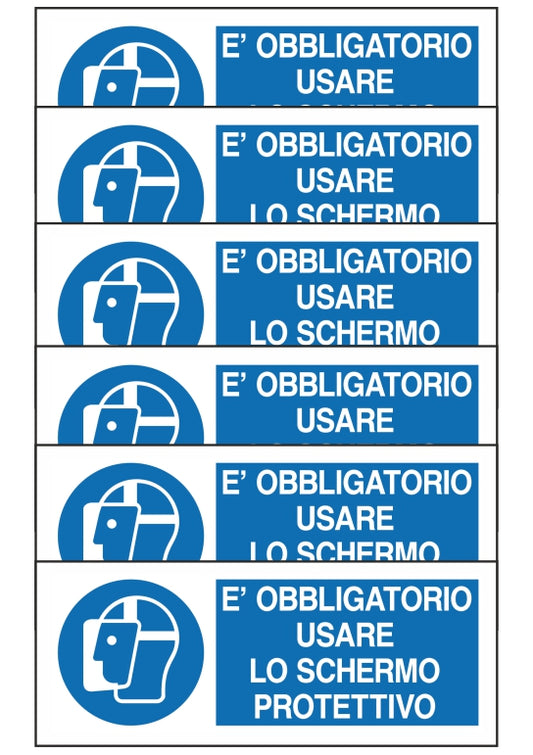 GLOBAL KIT DI 6 ADESIVI UNI - E' OBBLIGATORIO USARE LO SCHERMO PROTETTIVO - Pittogramma ISO 7010 Con Stampa Diretta U.V. (IDEALE ANCHE PER ESTERNO)