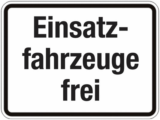 GLOBAL CARTELLO SEGNALETICO - Einsatzfahrzeuge frei -  Adesivo Extra Resistente, Pannello in Forex, Pannello In Alluminio
