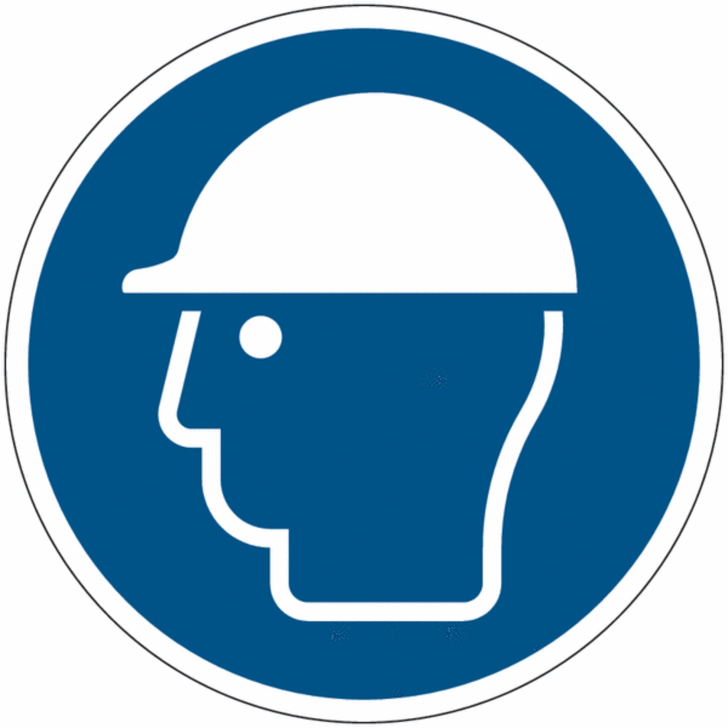 GLOBAL CARTELLO SEGNALETICO ROTONDO - È obbligatorio il casco di protezione - Adesivo Extra Resistente, Pannello in Forex, Pannello In Alluminio
