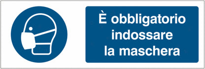 GLOBAL CARTELLO SEGNALETICO UNI - È obbligatorio indossare la maschera - Adesivo Extra Resistente, Pannello in Forex, Pannello In Alluminio