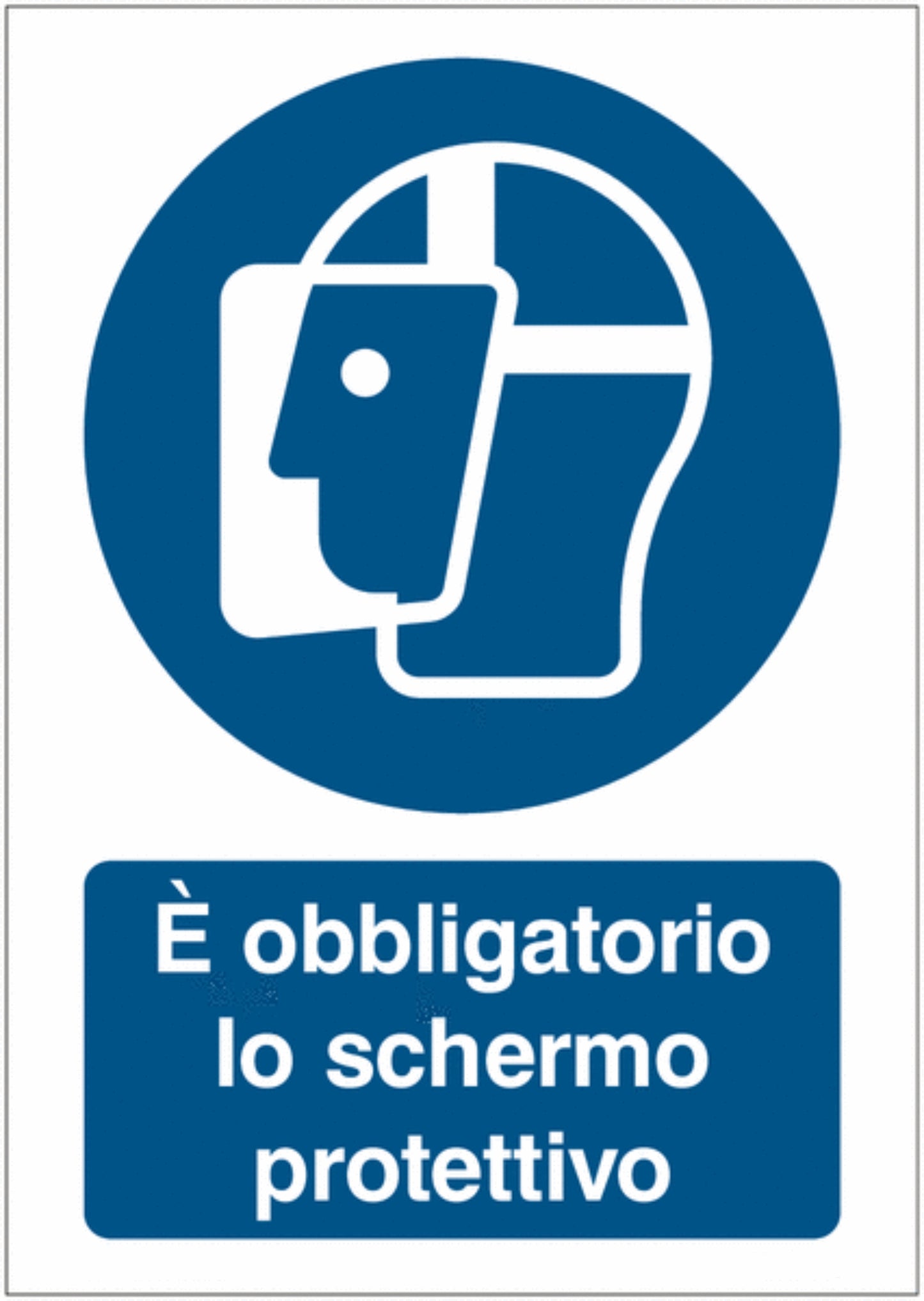 GLOBAL CARTELLO SEGNALETICO - È obbligatorio lo schermo protettivo -  Adesivo Extra Resistente, Pannello in Forex, Pannello In Alluminio