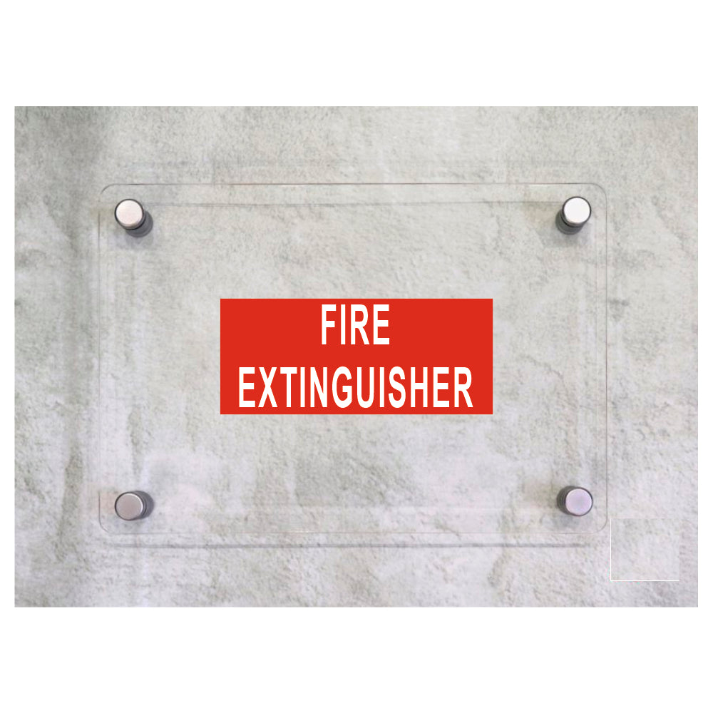 Global Targa Cartello in plexiglass UNI - FIRE EXTINGUISHER - Con Distanziali in acciaio inox, Stampa UV
